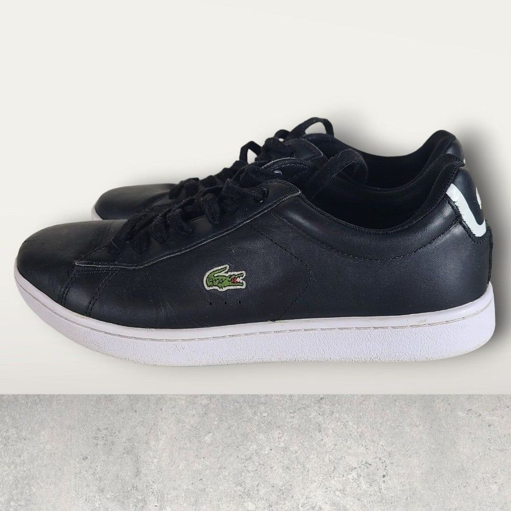 EUC Lacoste Women Carnaby EVO BL 1 SPW Black Leather Sneakers Size 8.5